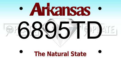 6895TD Arkansas License Plate
