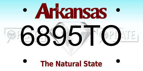 6895TO Arkansas License Plate