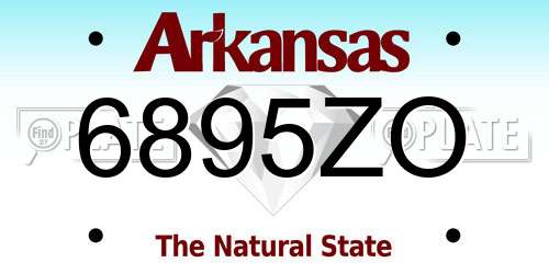 6895ZO Arkansas License Plate