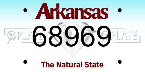 68969 Arkansas License Plate