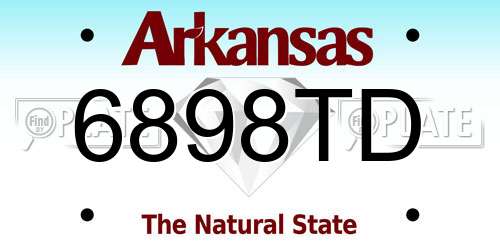 6898TD Arkansas License Plate