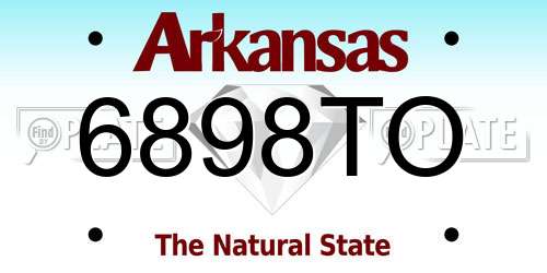 6898TO Arkansas License Plate