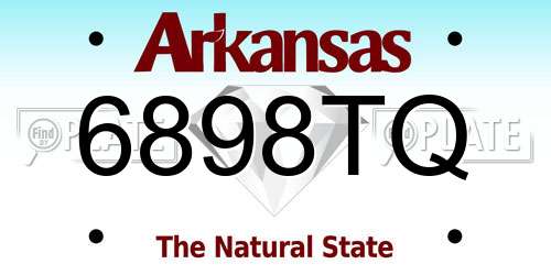 6898TQ Arkansas License Plate