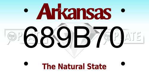 689B70 Arkansas License Plate