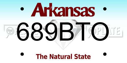 689BTO Arkansas License Plate