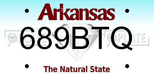 689BTQ Arkansas License Plate