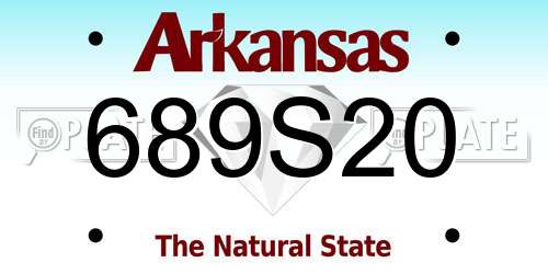 689S20 Arkansas License Plate