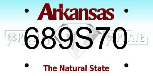 689S70 Arkansas License Plate