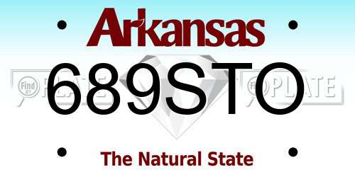 689STO Arkansas License Plate