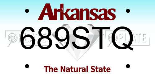 689STQ Arkansas License Plate