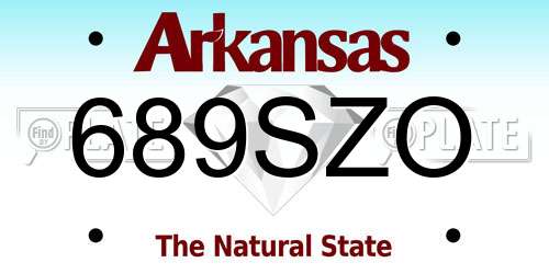 689SZO Arkansas License Plate