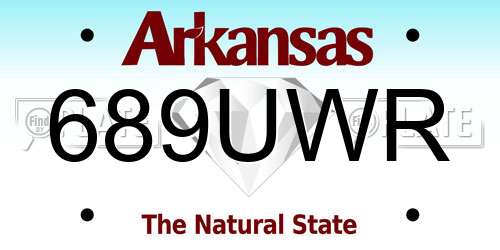 689UWR Arkansas License Plate