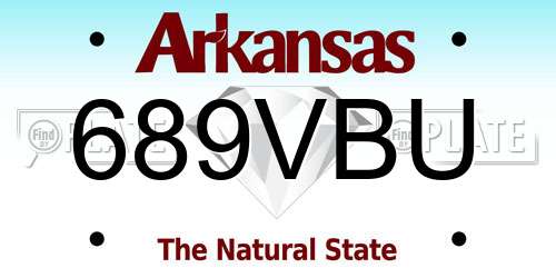 689VBU Arkansas License Plate