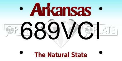 689VCI Arkansas License Plate