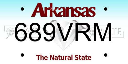 689VRM Arkansas License Plate