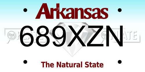 689XZN Arkansas License Plate