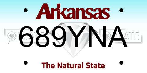 689YNA Arkansas License Plate