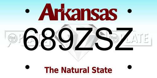 689ZSZ Arkansas License Plate