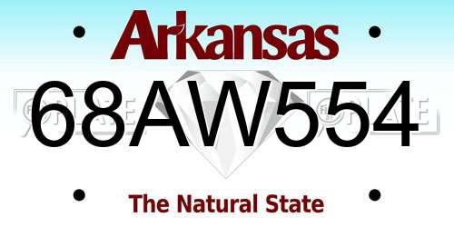 68AW554 Arkansas License Plate