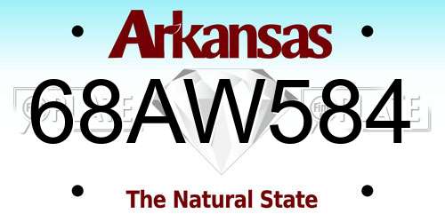 68AW584 Arkansas License Plate