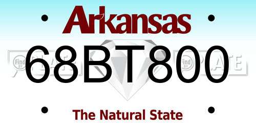 68BT800 Arkansas License Plate