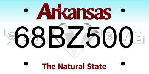 68BZ500 Arkansas License Plate
