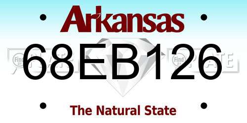 68EB126 Arkansas License Plate