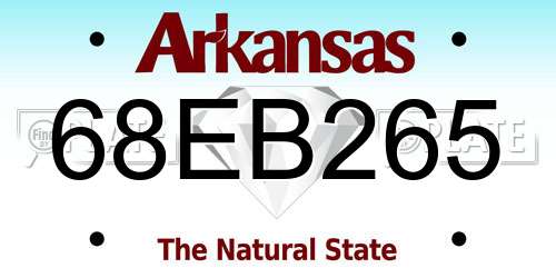 68EB265 Arkansas License Plate