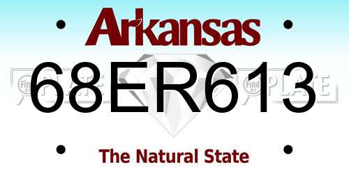 68ER613 Arkansas License Plate