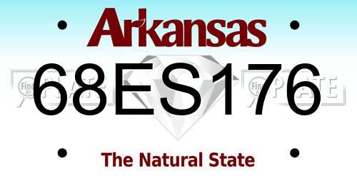 68ES176 Arkansas License Plate