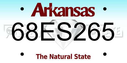 68ES265 Arkansas License Plate