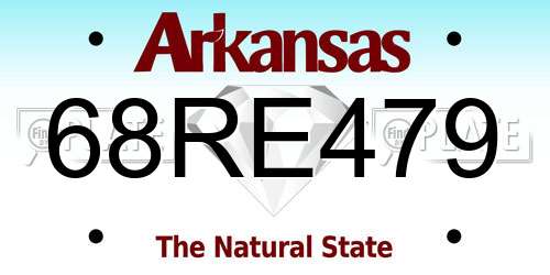 68RE479 Arkansas License Plate