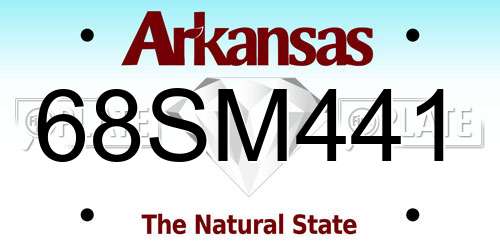 68SM441 Arkansas License Plate