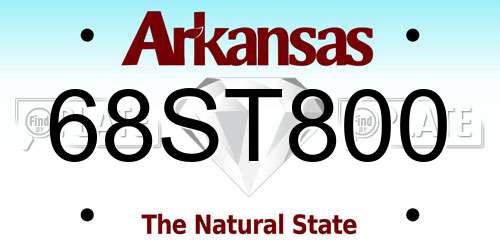 68ST800 Arkansas License Plate