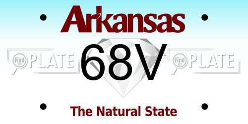 68V Arkansas License Plate