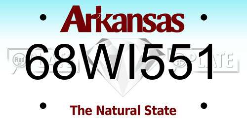 68WI551 Arkansas License Plate