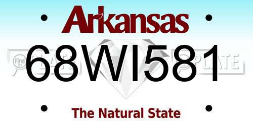 68WI581 Arkansas License Plate