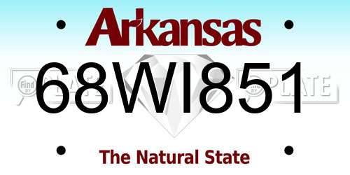 68WI851 Arkansas License Plate