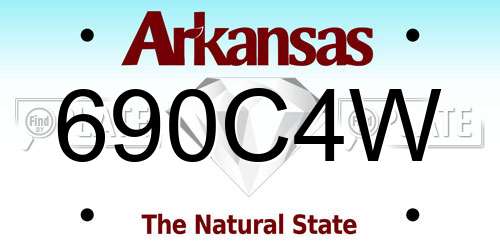 690C4W Arkansas License Plate