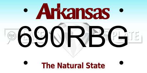 690RBG Arkansas License Plate