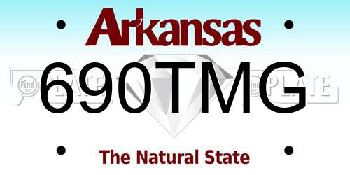 690TMG Arkansas License Plate