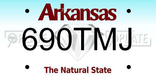 690TMJ Arkansas License Plate