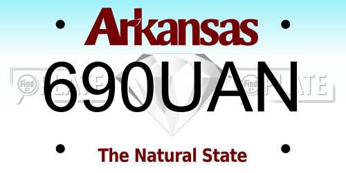 690UAN Arkansas License Plate