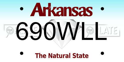690WLL Arkansas License Plate