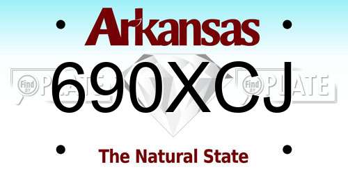 690XCJ Arkansas License Plate