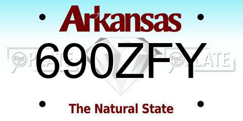 690ZFY Arkansas License Plate