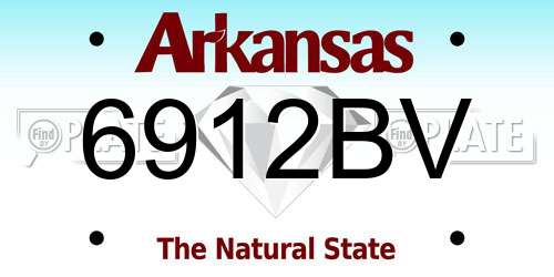 6912BV Arkansas License Plate