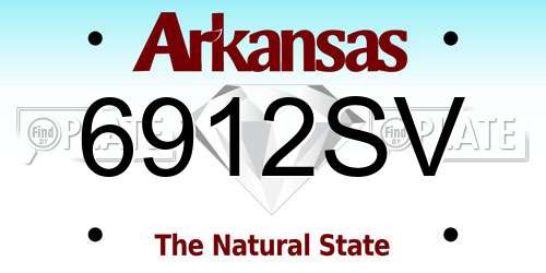6912SV Arkansas License Plate