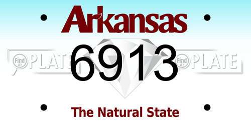 6913 Arkansas License Plate