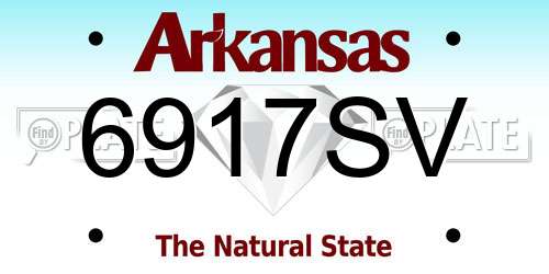 6917SV Arkansas License Plate